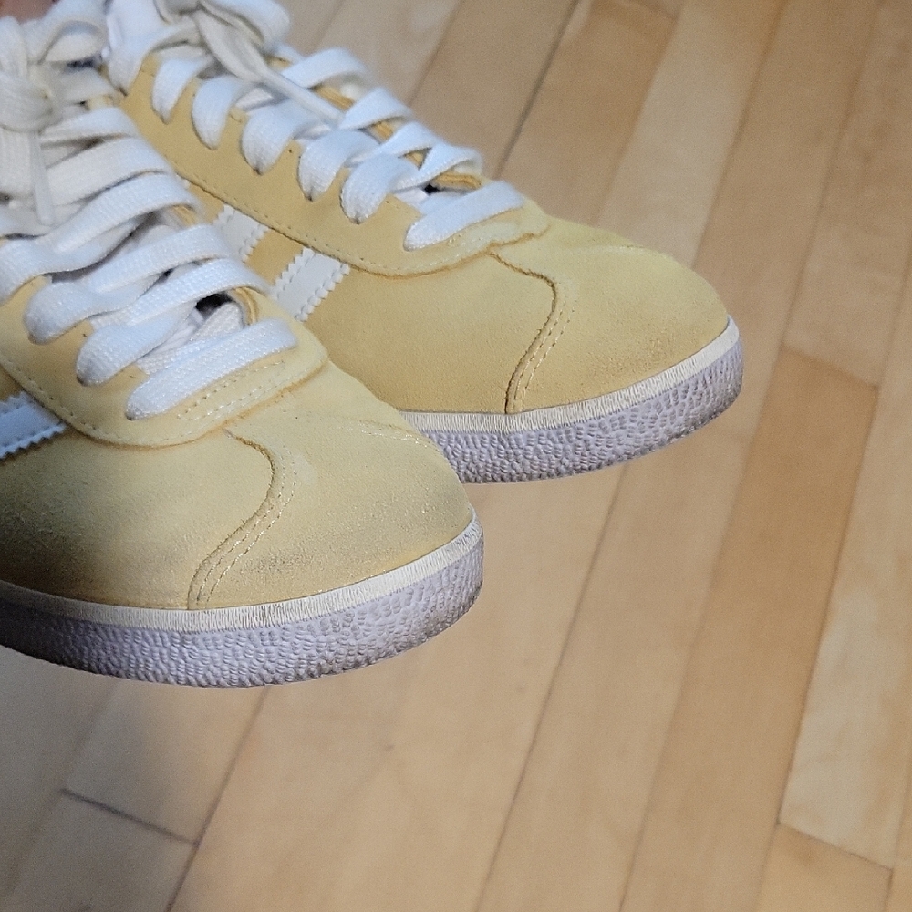Adidas Butter Yellow Suede Gazelle Sneakers - 6 - Picture 9 of 9